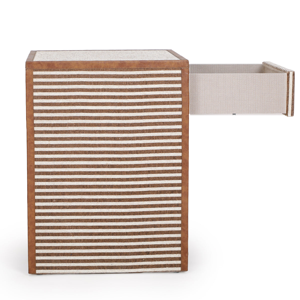 TOV Furniture Kora Brown Cotton Jute 1-Drawer Nightstand