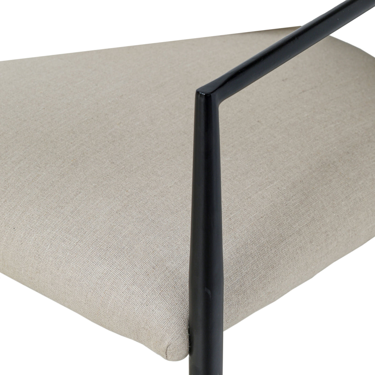 TOV Furniture Forte Cream Linen Forged Iron Dining Chair