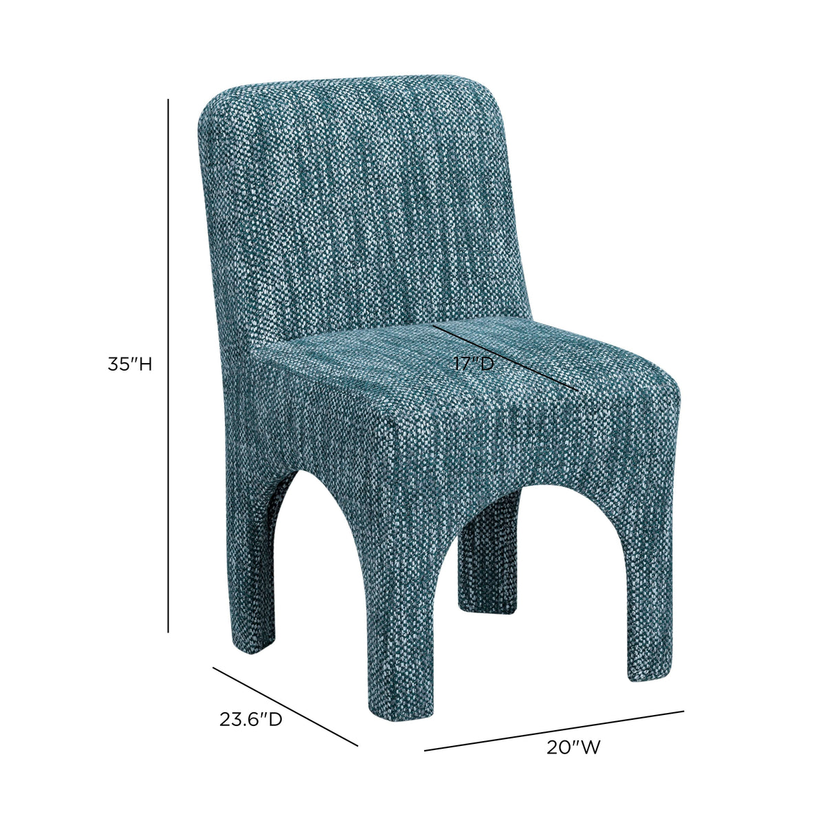 TOV Furniture Tomlin Teal Performance Chenille Dining Chair