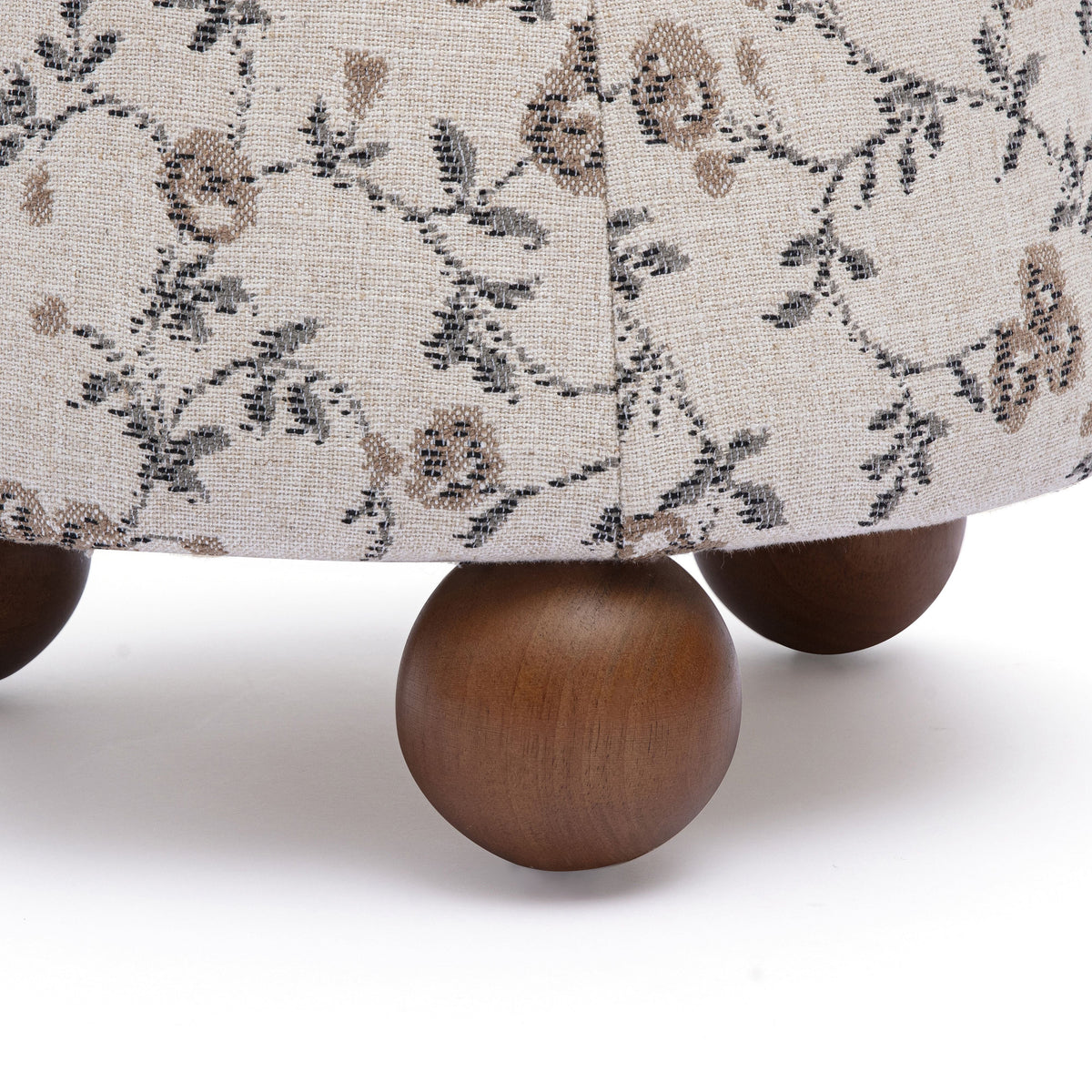 TOV Furniture Jaine Beige Floral Ottoman