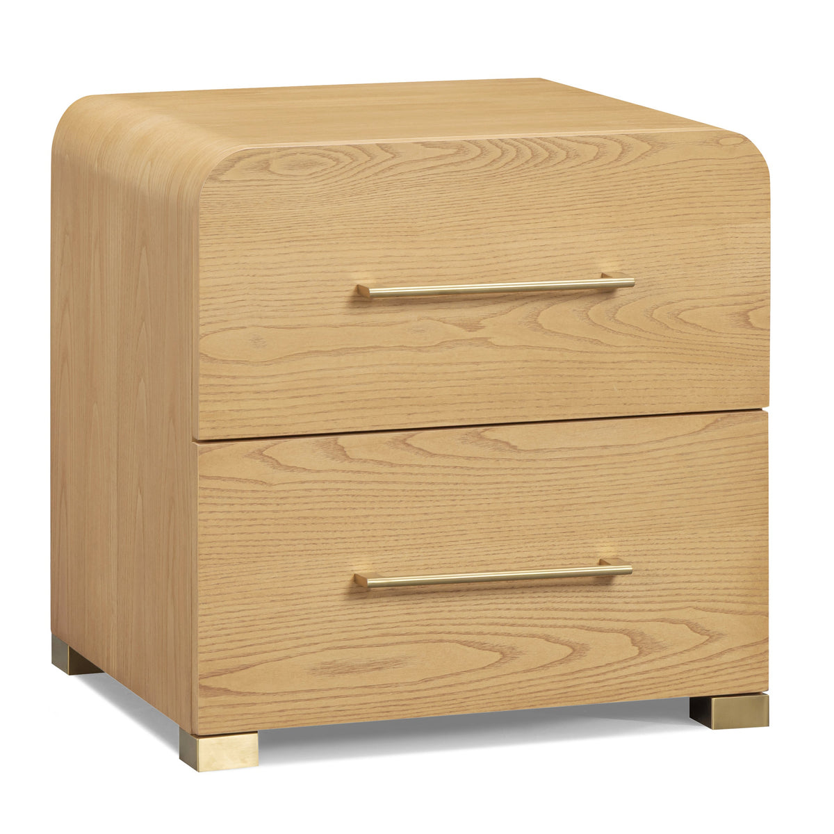 TOV Furniture Marissa Natural Ash 2-Drawer Nightstand in natural ash wood, primary product view