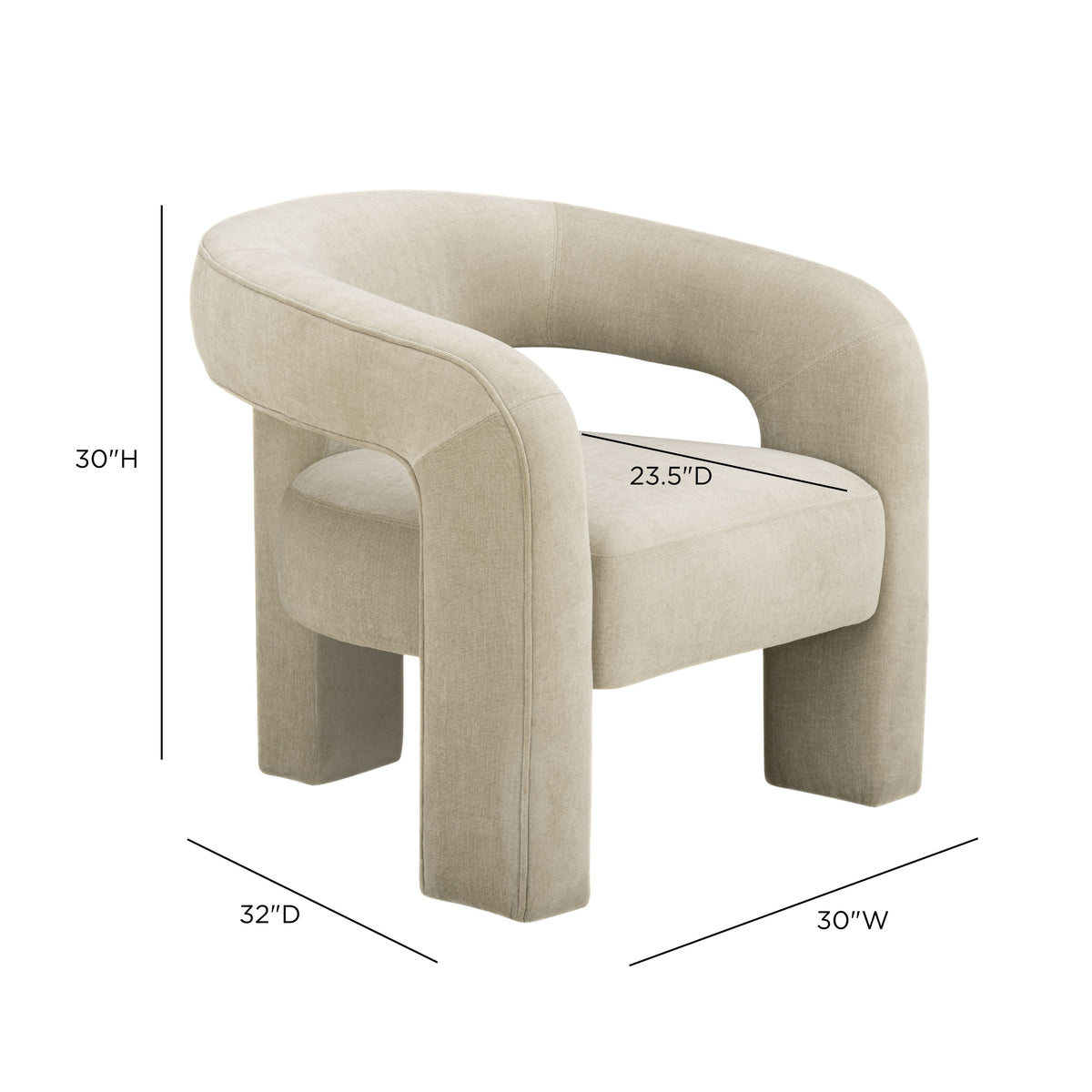 TOV Furniture Malone Taupe Accent Chair