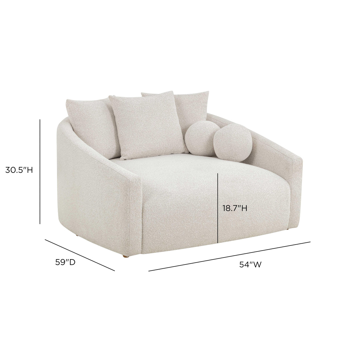 TOV Furniture Hanim Cream 54in Daybed