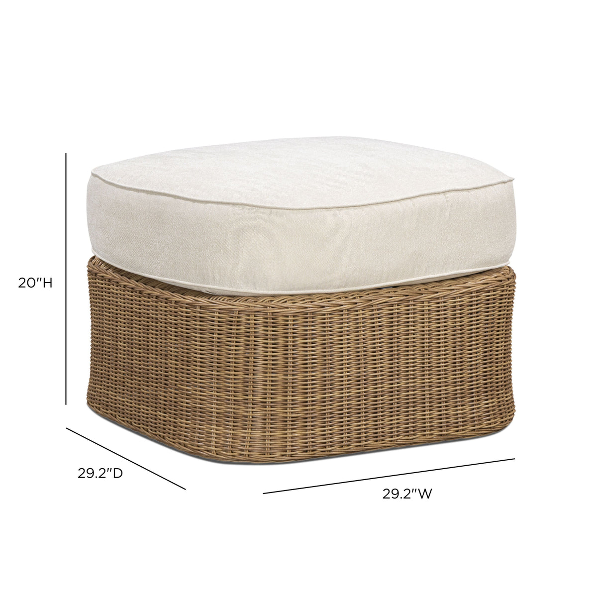 TOV Furniture Axel Cream Boucle Outdoor Ottoman