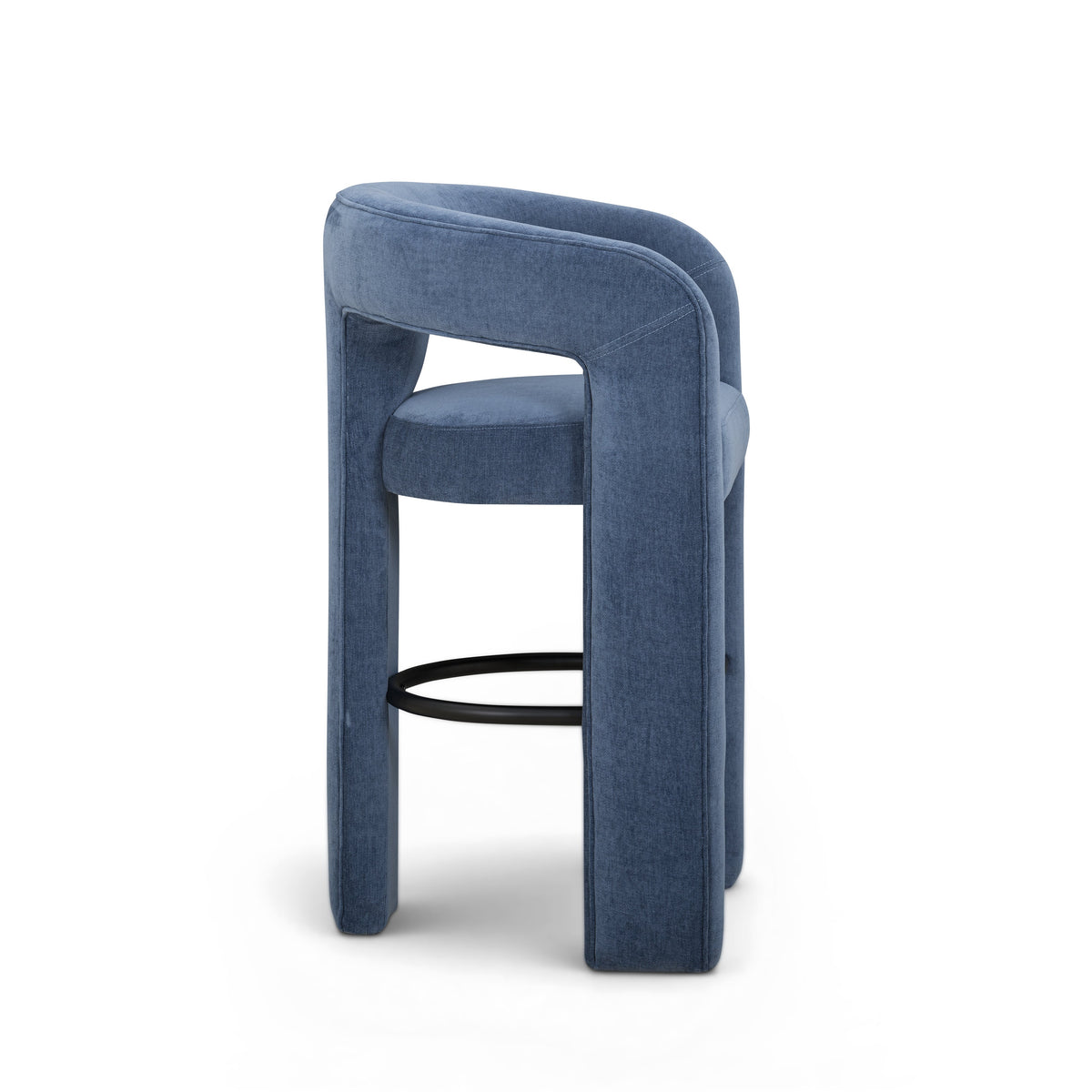 TOV Furniture Malone Blue Denim Performance Chenille Bar Stool