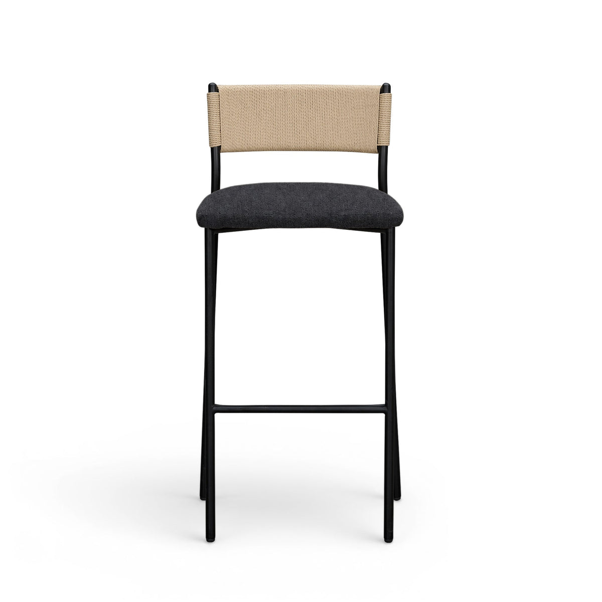 TOV Furniture Celine Black Boucle Bar Stool