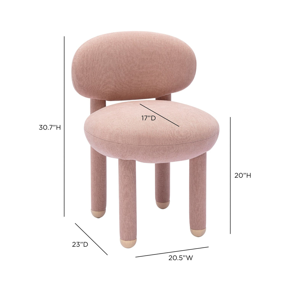 TOV Furniture Manu Light PInk Performance Side Chair