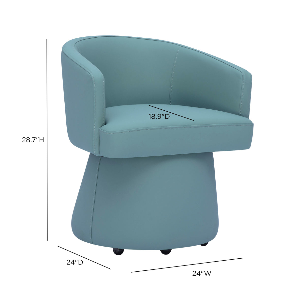 TOV Furniture Kristen Sea Foam Rolling Desk Chair