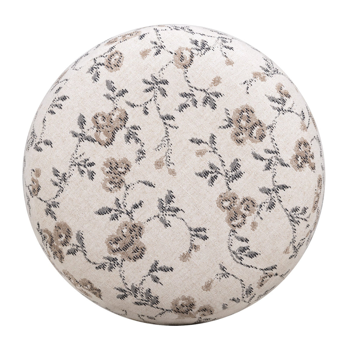 TOV Furniture Bisou Beige Floral Performance Jacquard Ottoman