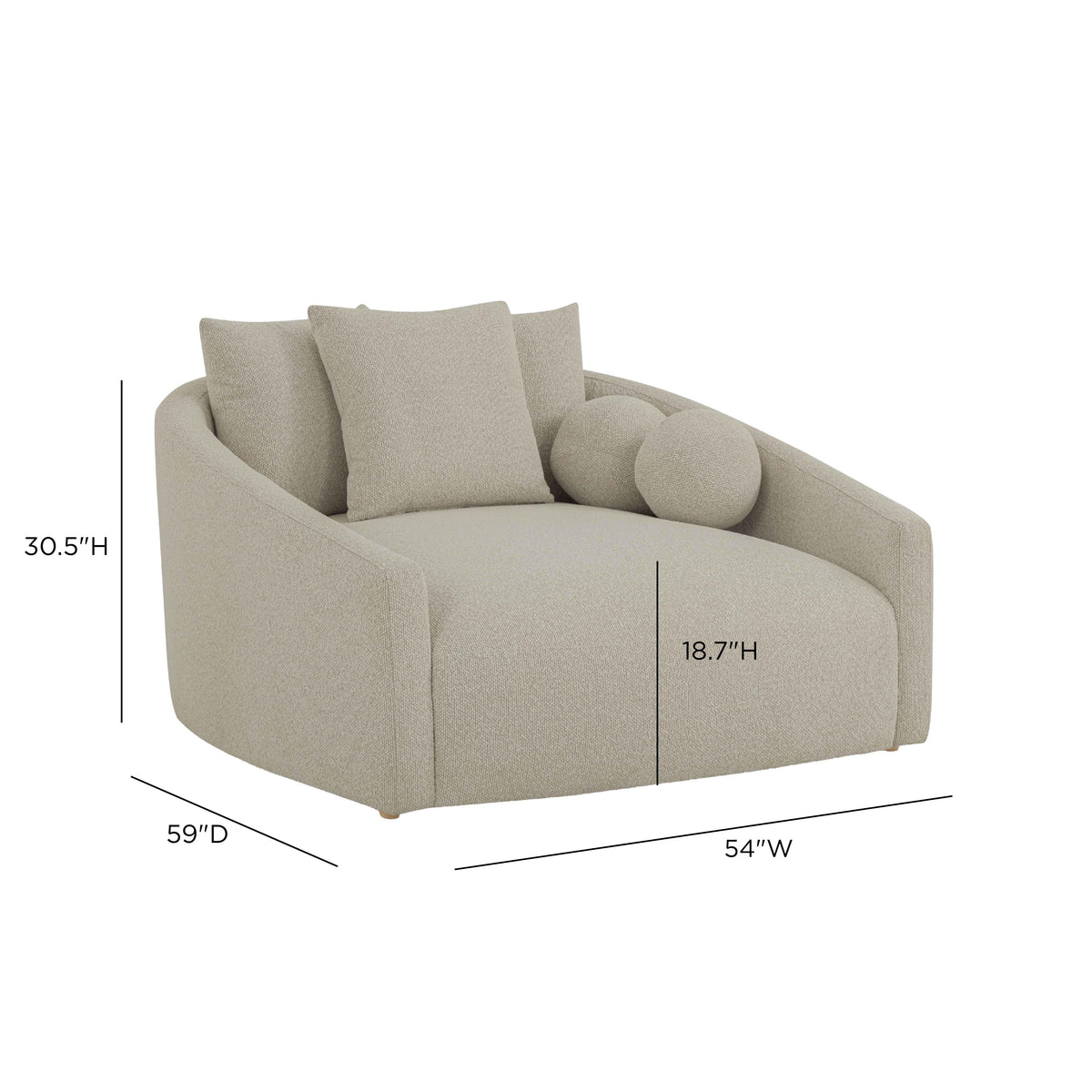 TOV Furniture Hanim Gray 54in Daybed