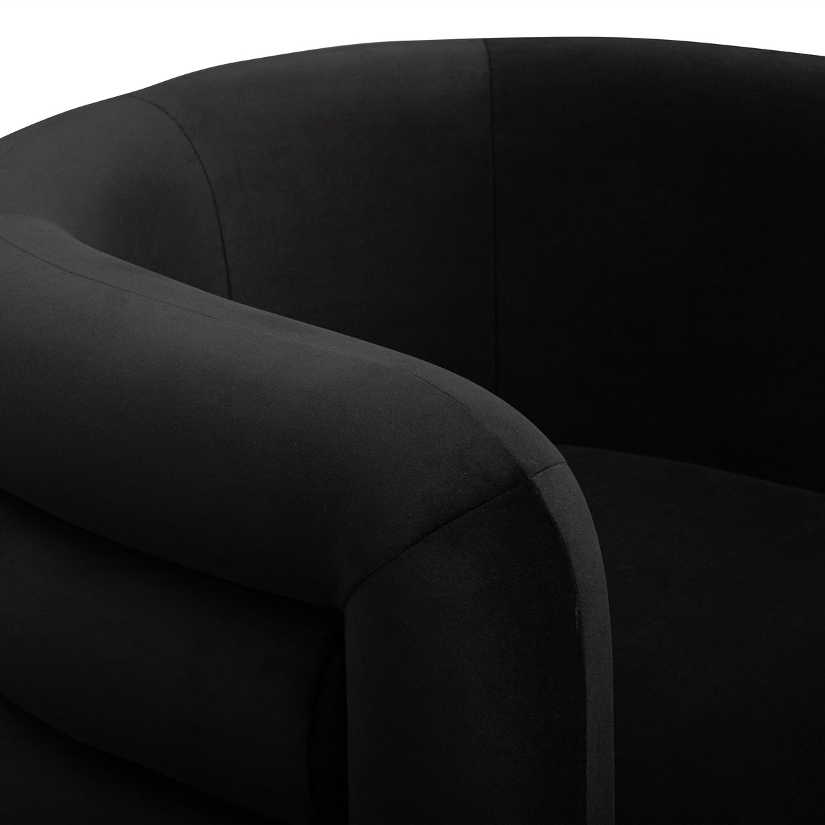 TOV Furniture Curves Black Performance Velvet Swivel Chair