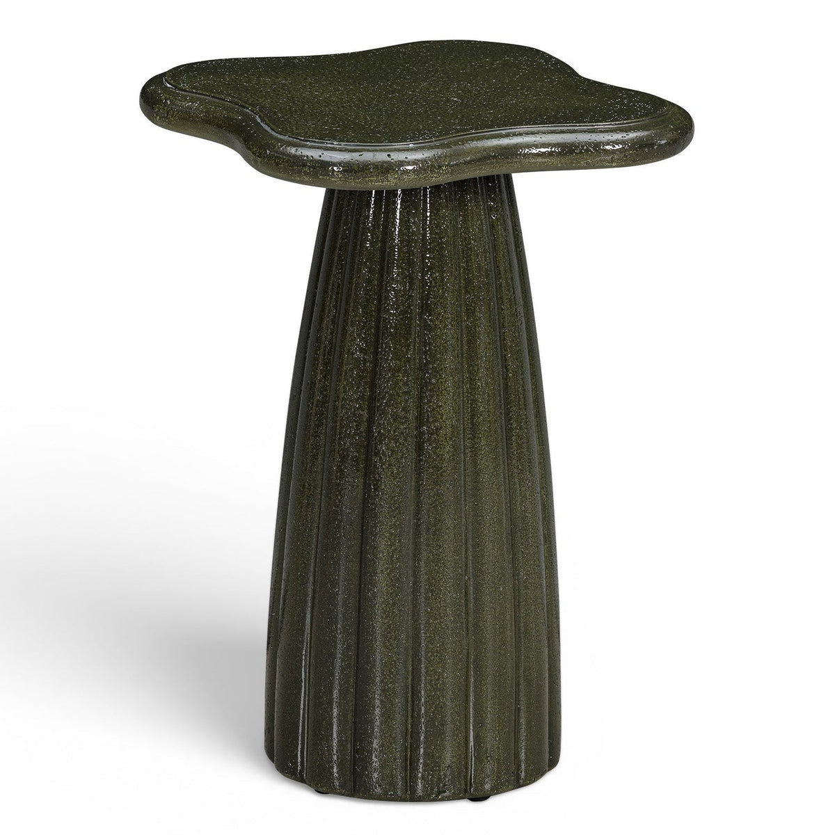 TOV Furniture Addison Green Concrete Indoor/Outdoor Side Table in green concrete, primary product view