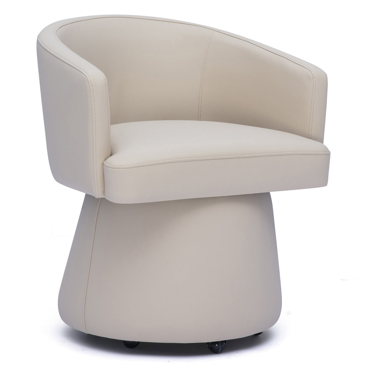 TOV Furniture Kristen Beige Rolling Desk Chair in beige upcycled chenille over wood, primary product view