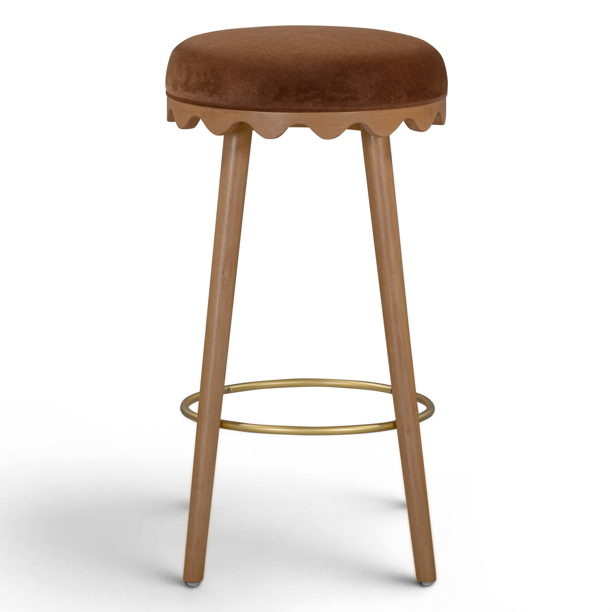 TOV Furniture Oodle Bronze Performance Vegan Mohair Bar Stool