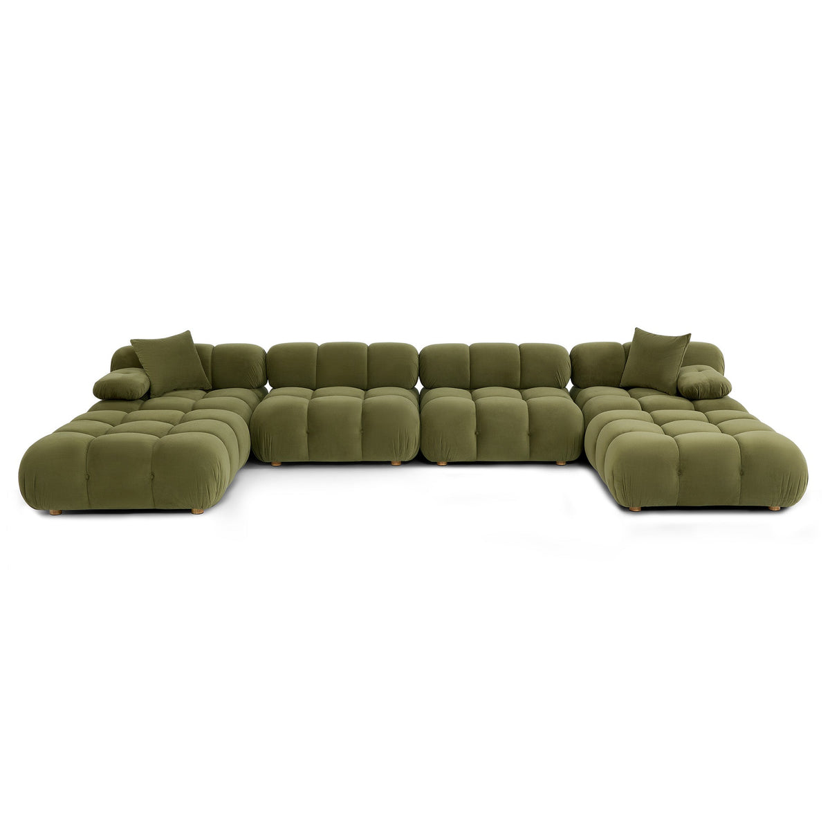 TOV Furniture Calliope Olive Green Performance 6-piece Modular U-Sectional Sofa