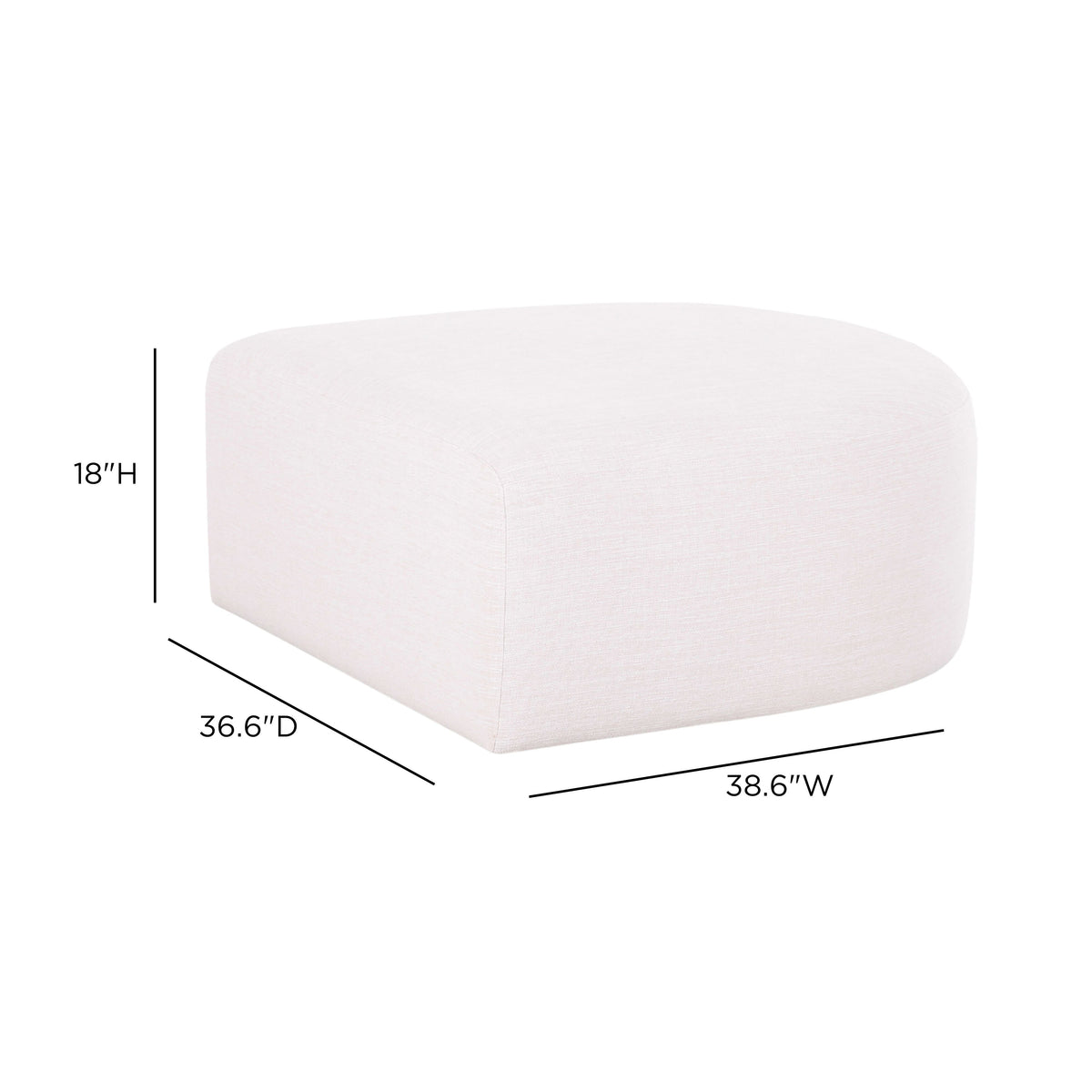 TOV Furniture Gorge Cream Ottoman