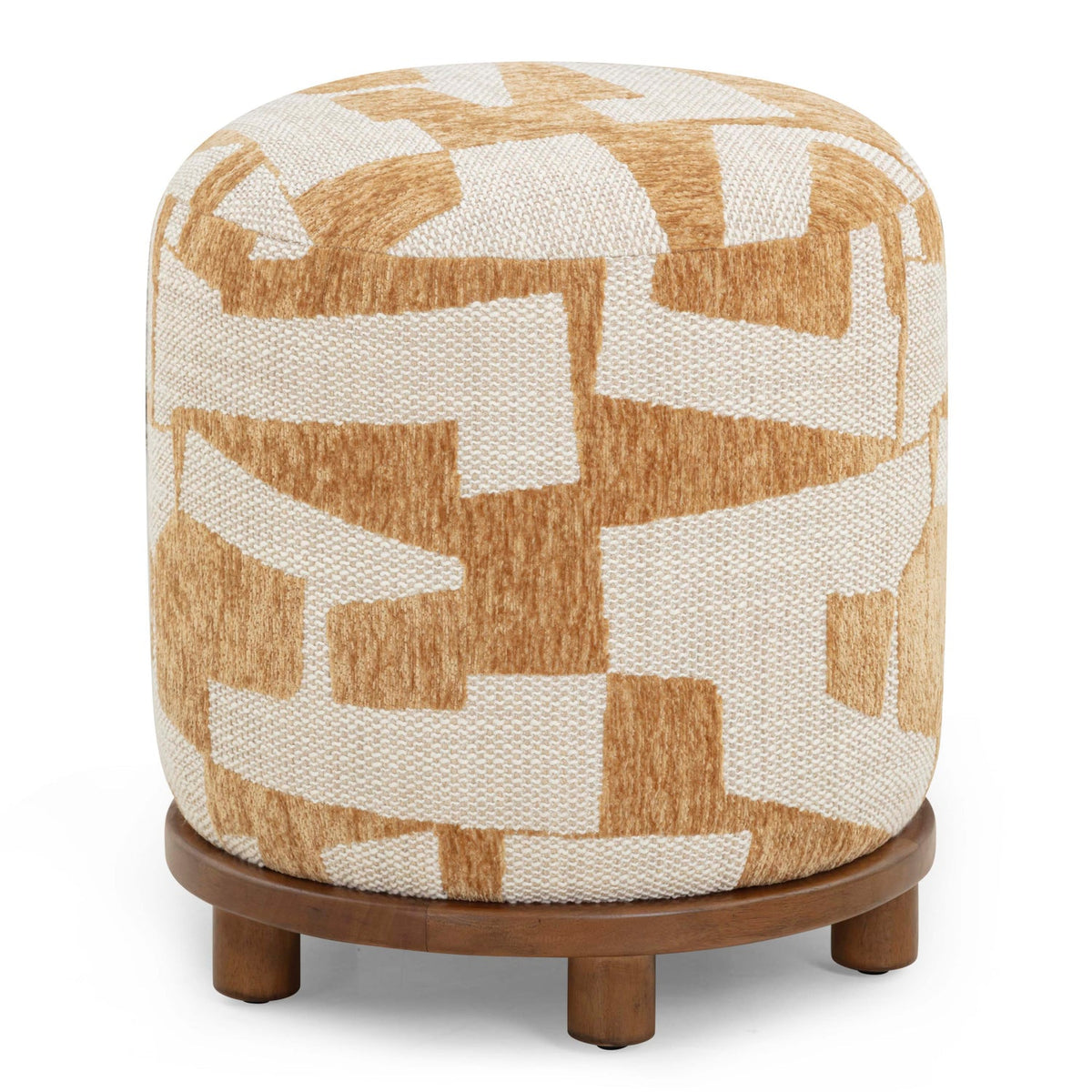 TOV Furniture Bisou Curry Performance Jacquard Ottoman in curry performance jacquard, primary product view