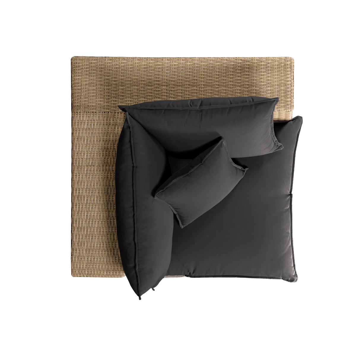 TOV Furniture Cali Black Performance Wicker Outdoor Corner Chair