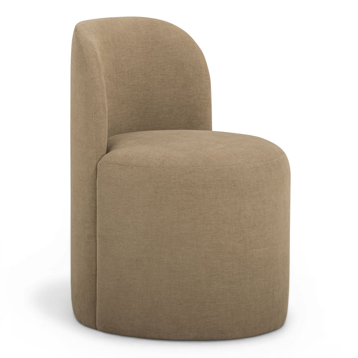TOV Furniture Persa Round Back Performance Chenille Dining Chair in Light Brown Chenille, primary product view