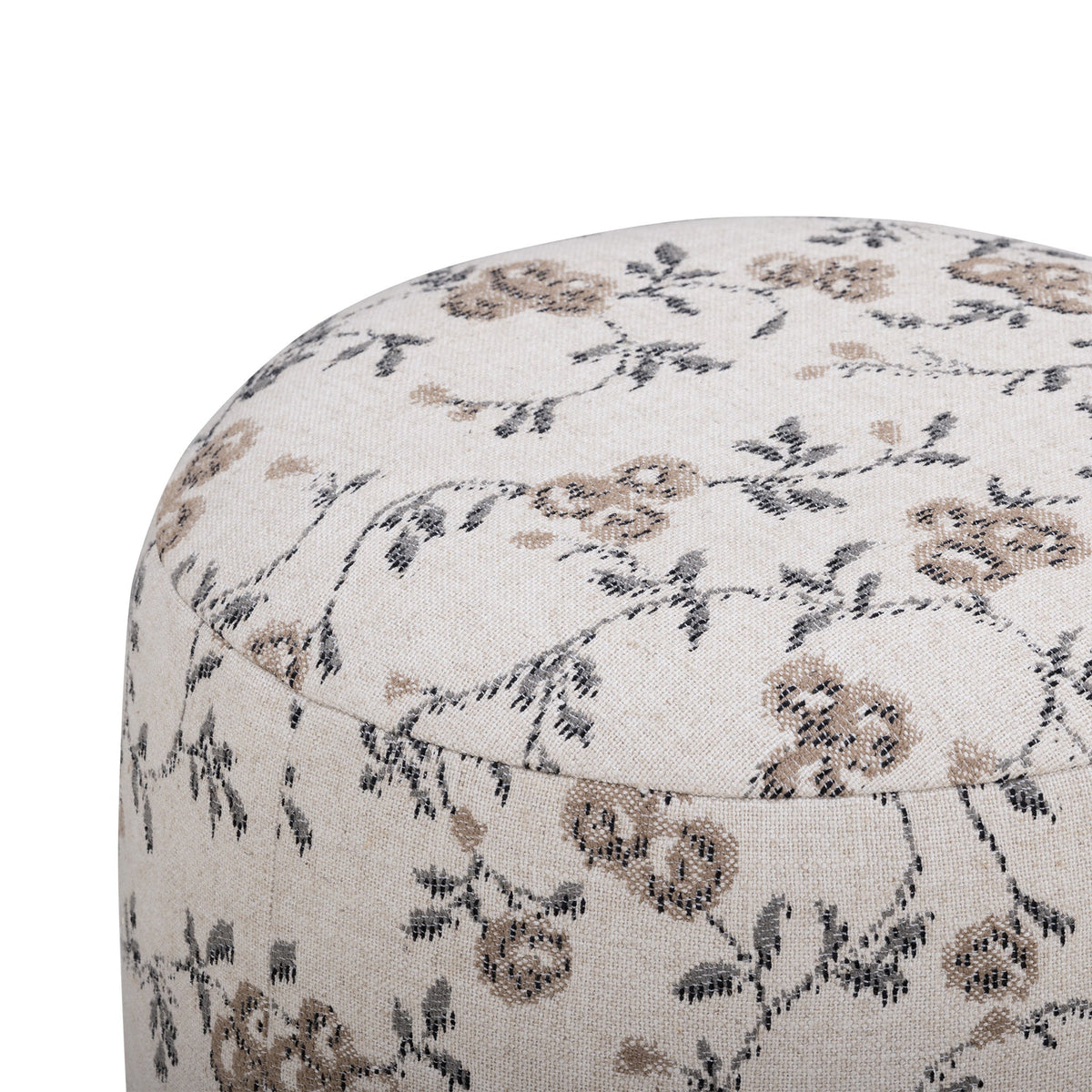 TOV Furniture Bisou Beige Floral Performance Jacquard Ottoman