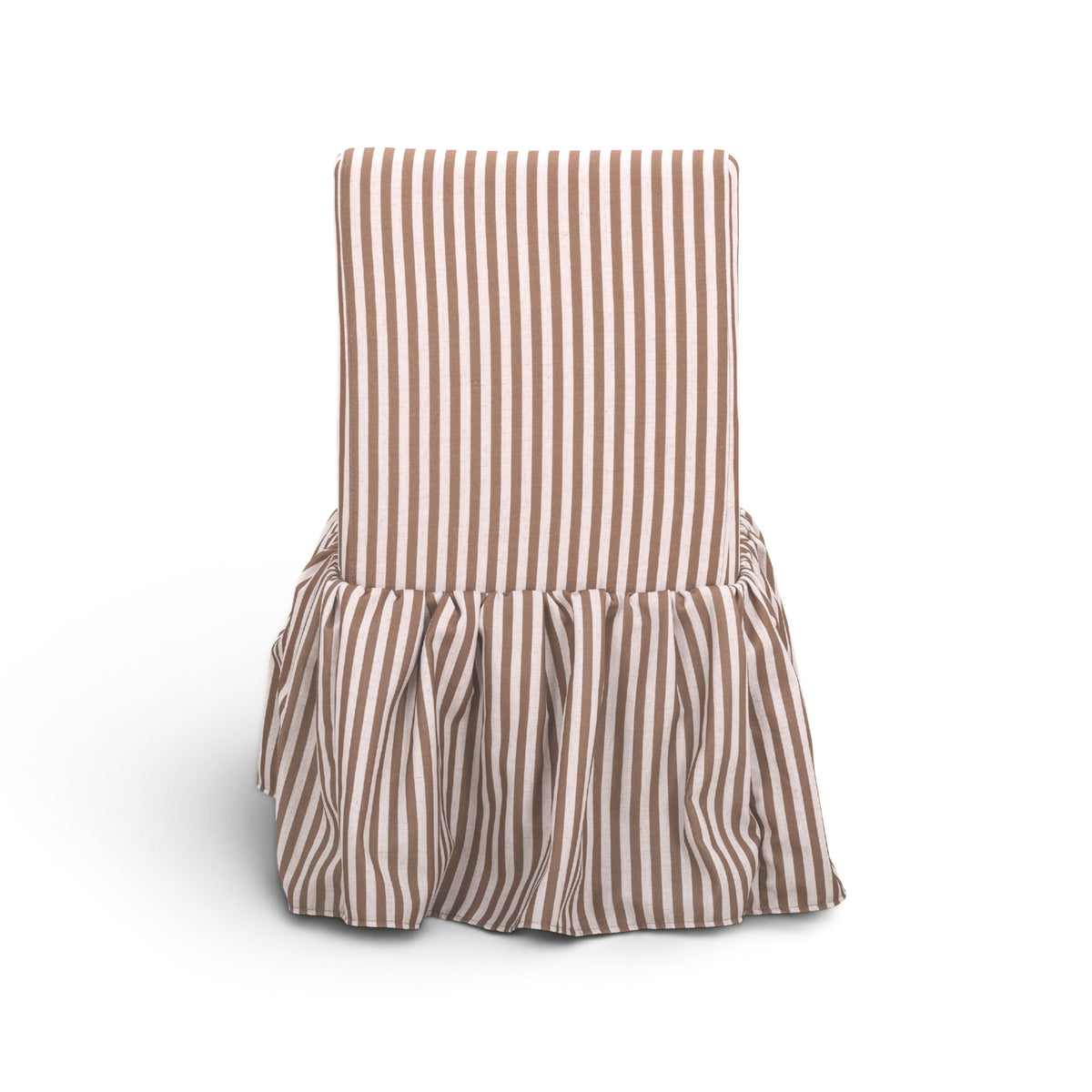 TOV Furniture Gertrude Brown Striped Performance Linen Skirted Dining Chair