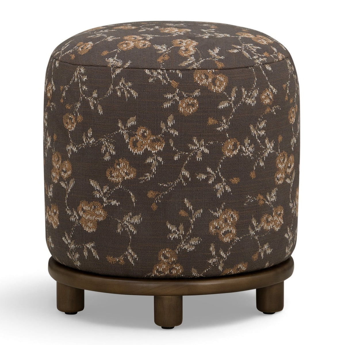 TOV Furniture Bisou Jave Floral Performance Jacquard Ottoman in Java floral performance jacquard, primary product view