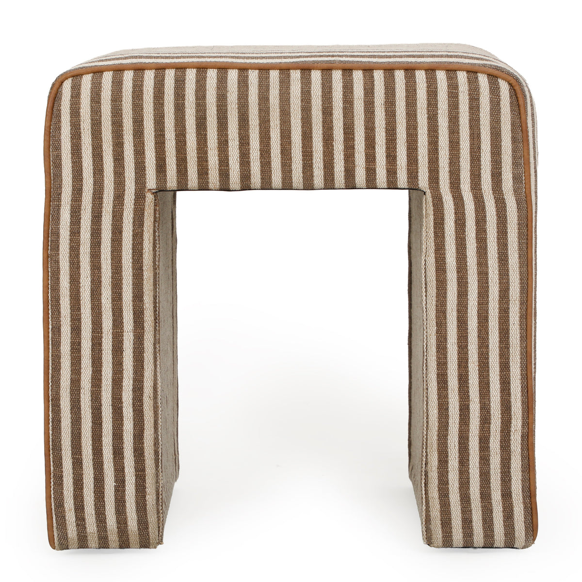 TOV Furniture Byron Brown Square Cotton Jute Ottoman