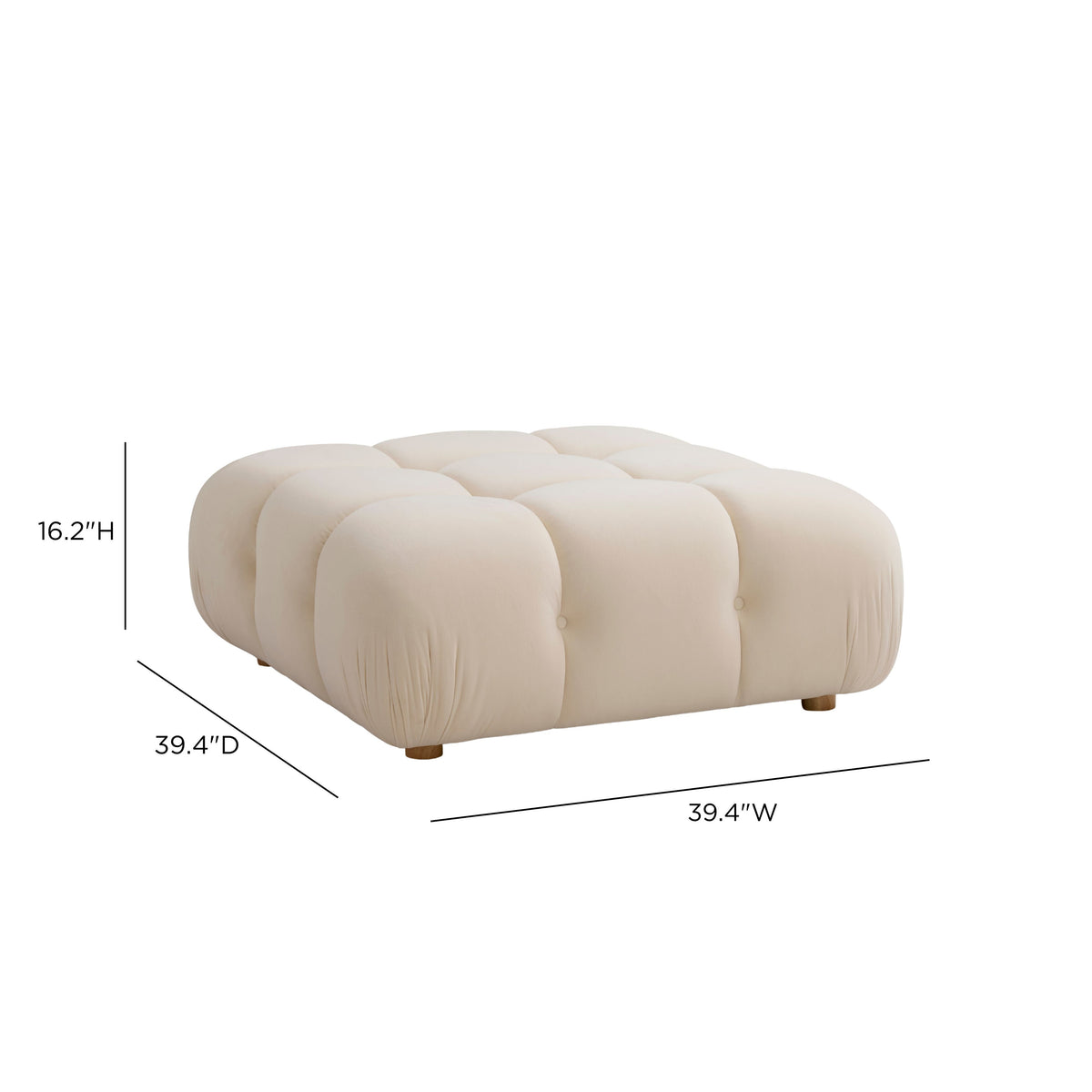 TOV Furniture Calliope Off White Performance Modular Ottoman