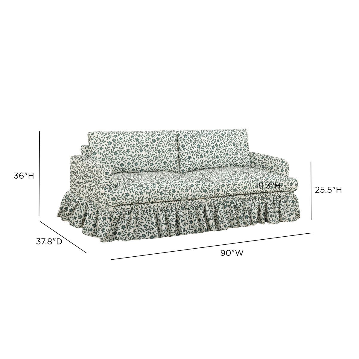 TOV Furniture Gertrude Floral 90in Sofa