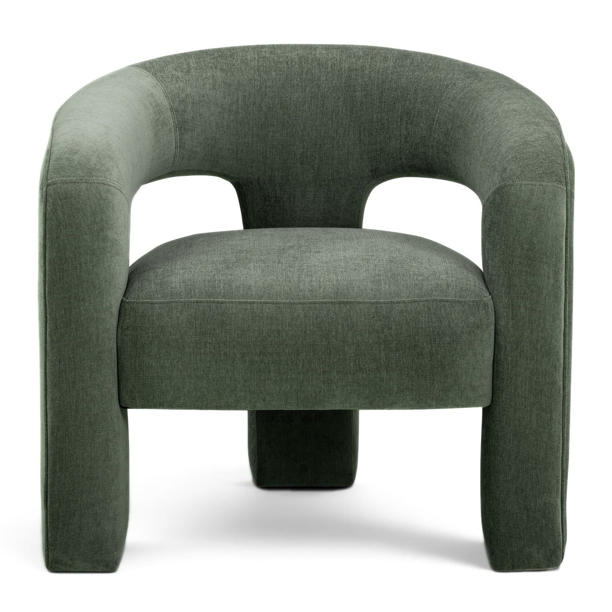 TOV Furniture Malone Green Accent Chair in distressed green chenille, primary product view