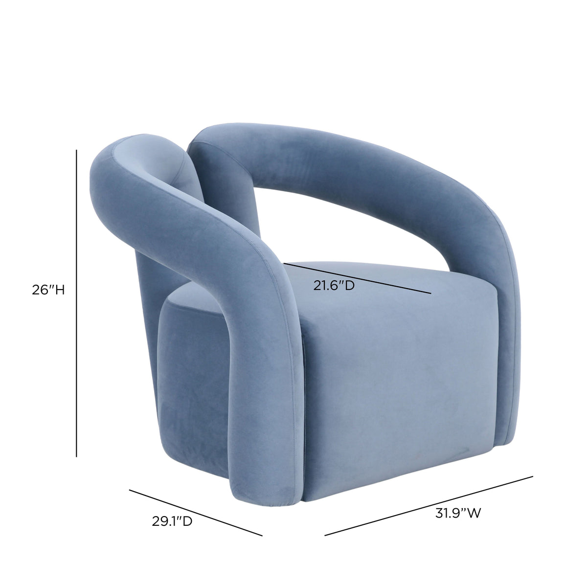 TOV Furniture Jenn Blue Accent Chair
