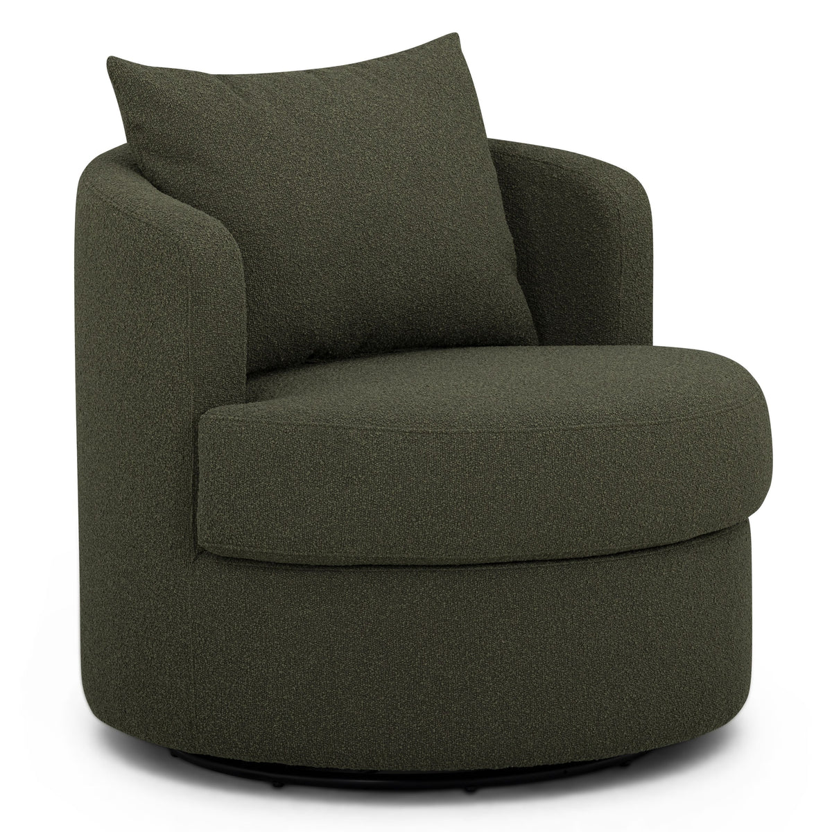 TOV Furniture Silvi Performance Boucle Swivel Accent Chair in kale green boucle, primary product view