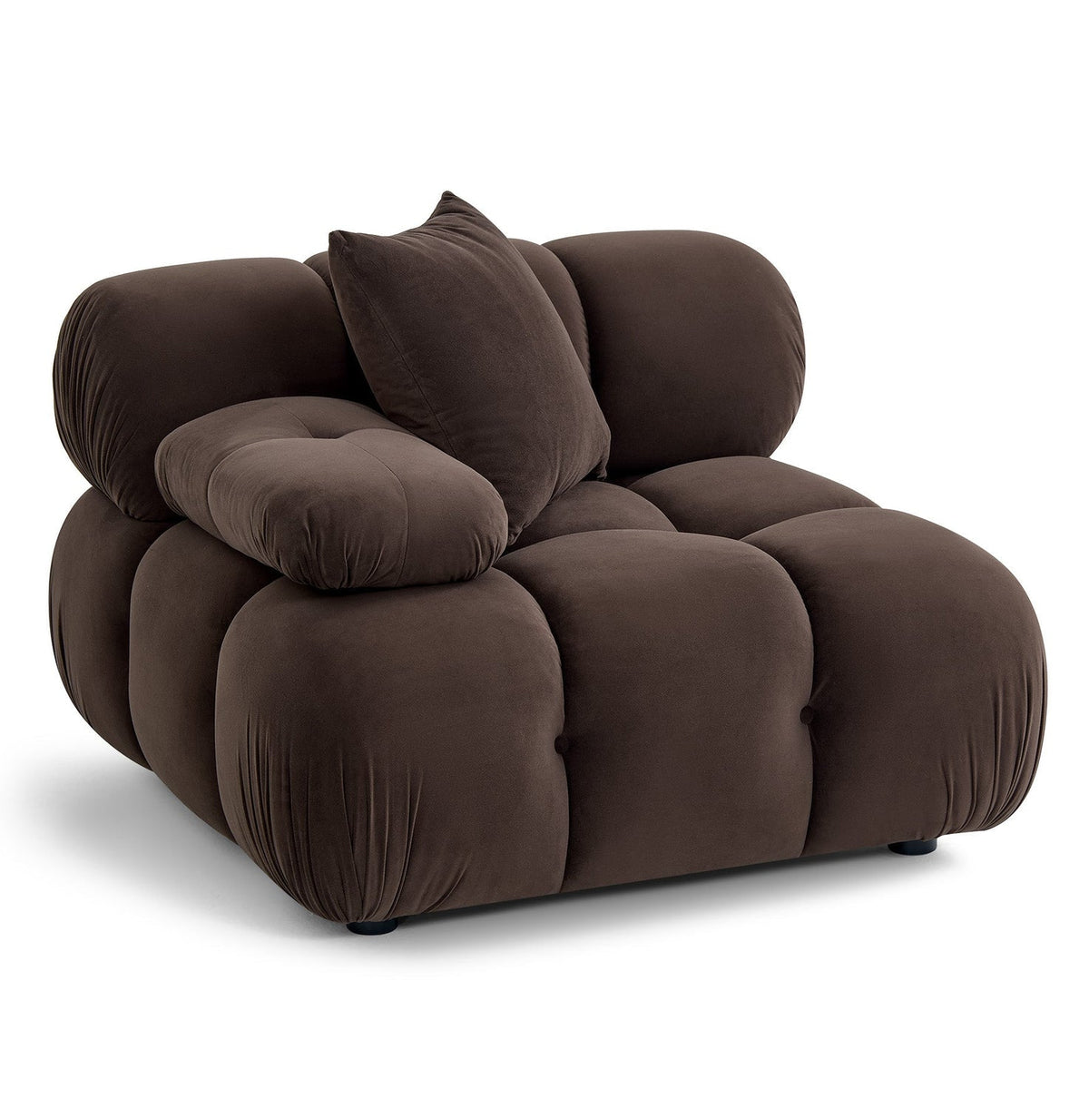 TOV Furniture Calliope Dark Brown Performance Modular Corner Chair in velvet, primary product view