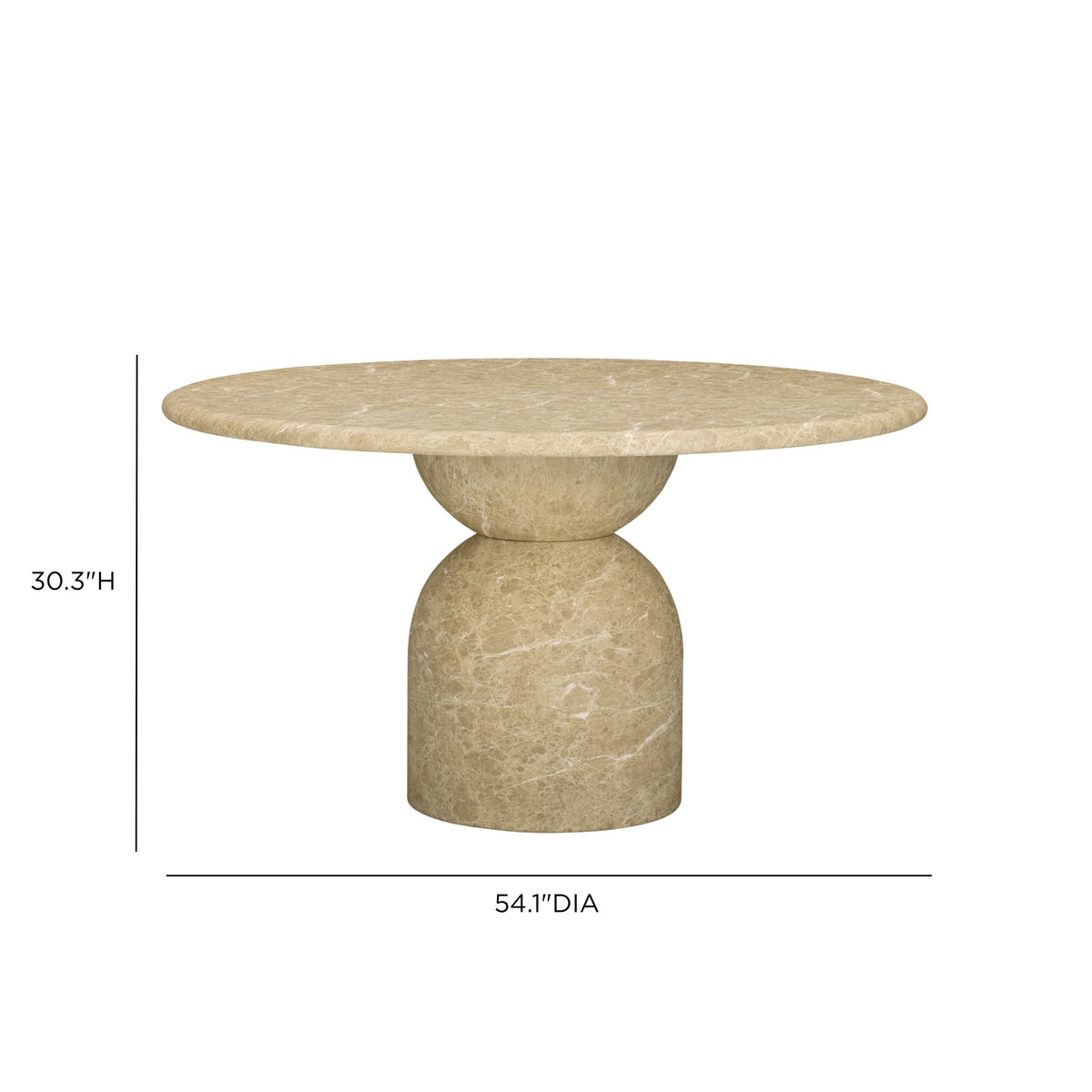 TOV Furniture Cynthia Light Concrete Indoor/Outdoor Dining Table