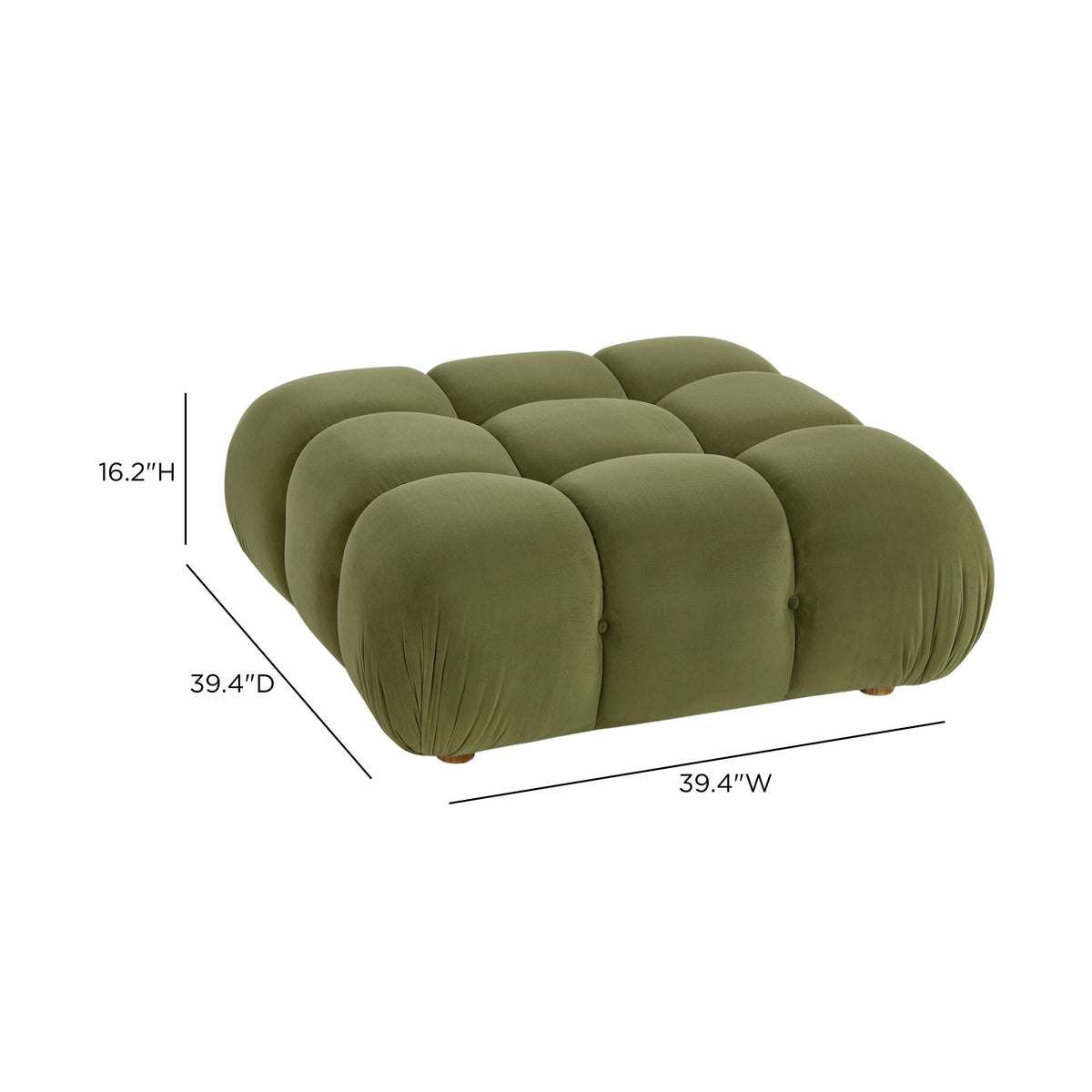 TOV Furniture Calliope Olive Green Performance Modular Ottoman