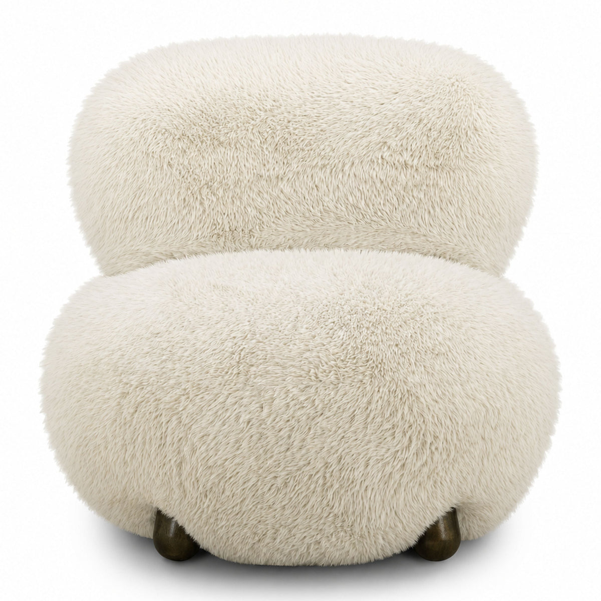 TOV Furniture Pucker Accent Chair in natural faux shearling, primary product view