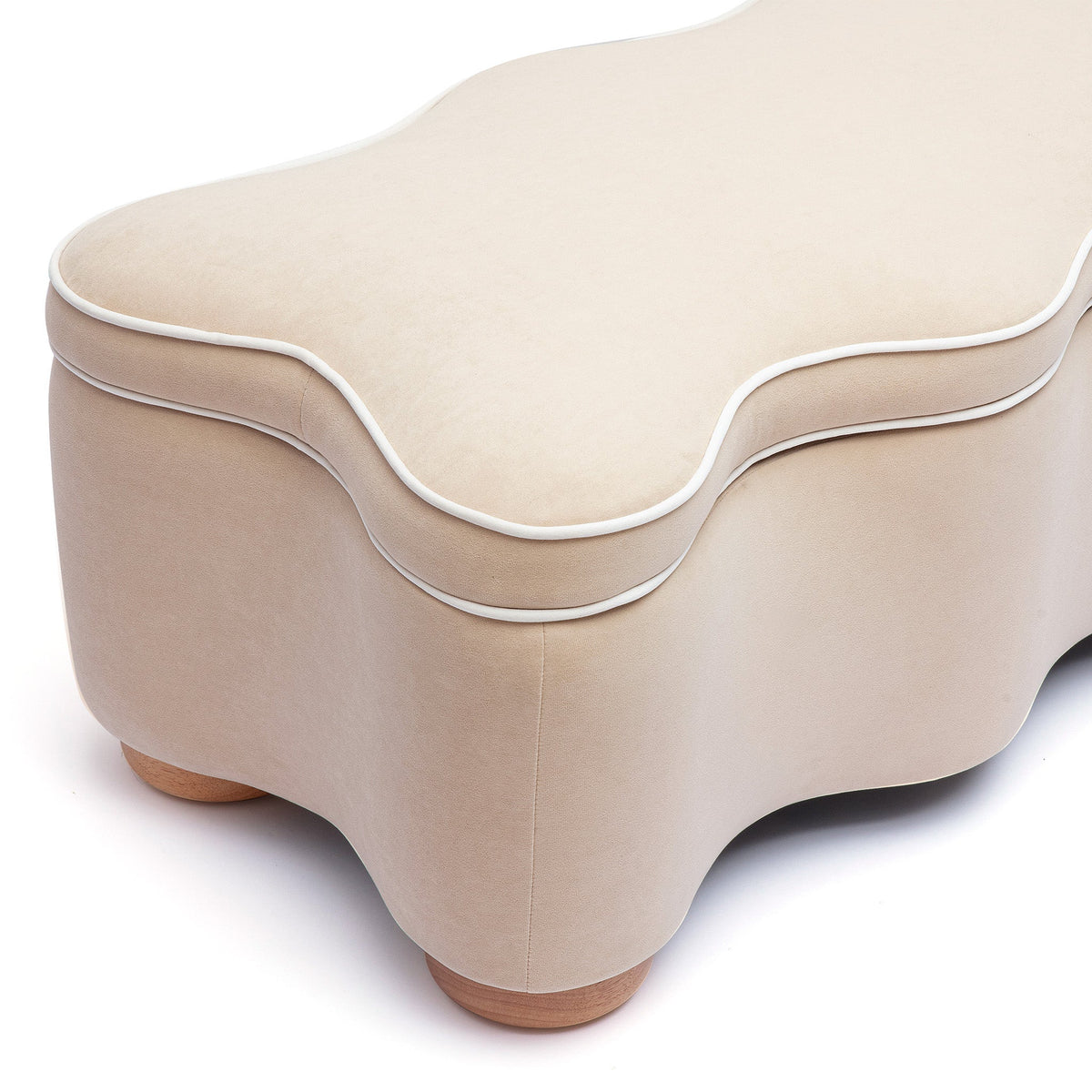 TOV Furniture Thalia Tan Performance Velvet Storage Bench