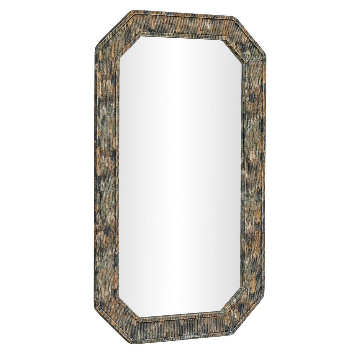 TOV Furniture Charlene Watercolor Jewel Wall Mirror in watercolor print mango wood frame, primary product view