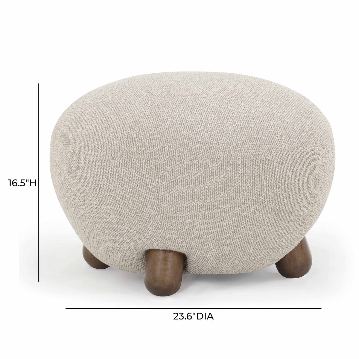 TOV Furniture Pucker Warm Gray Ottoman