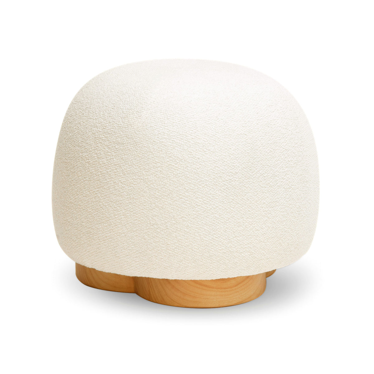 TOV Furniture Oopa Cream Boucle Swivel Ottoman