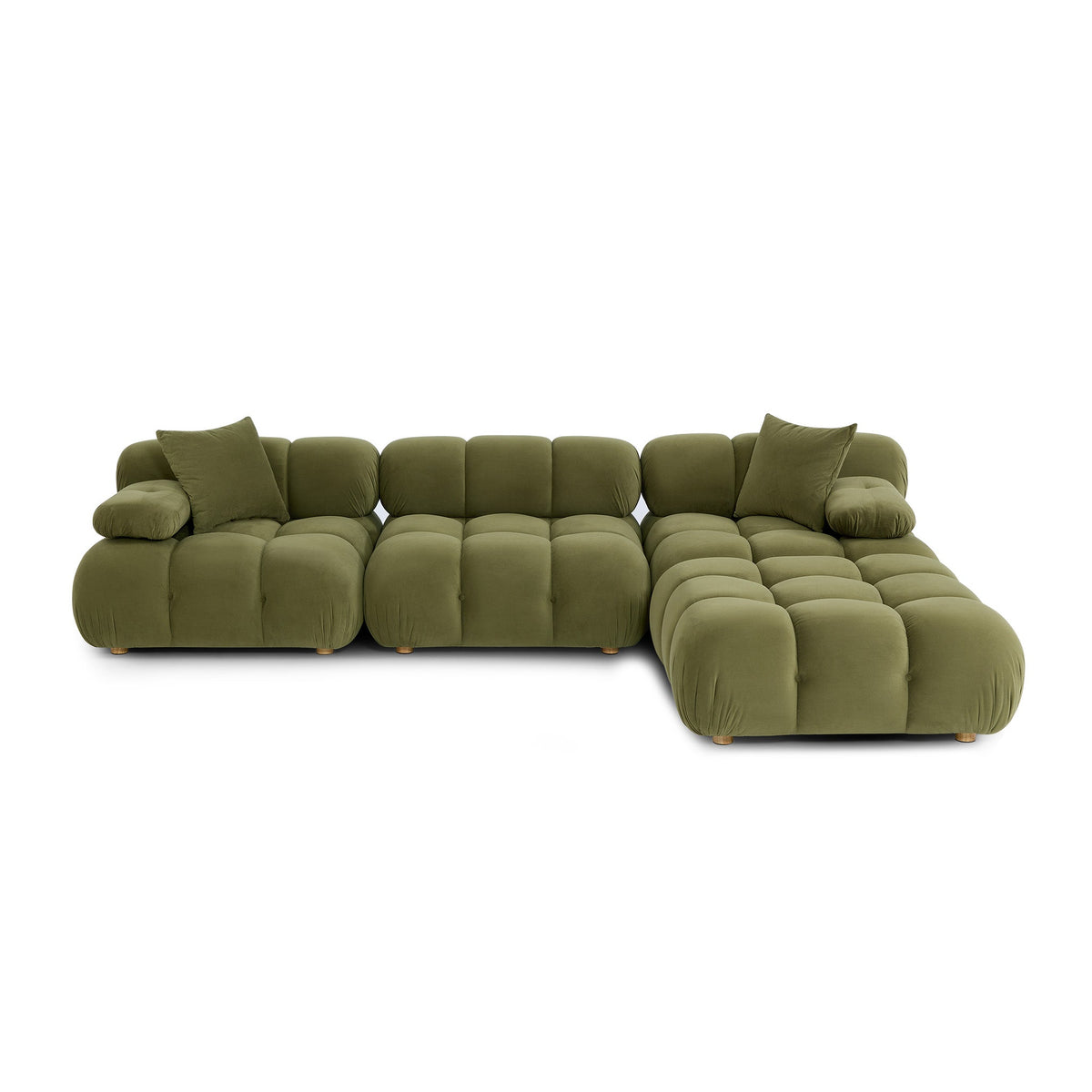 TOV Furniture Calliope Olive Green Performance 4-Piece Modular Sectional