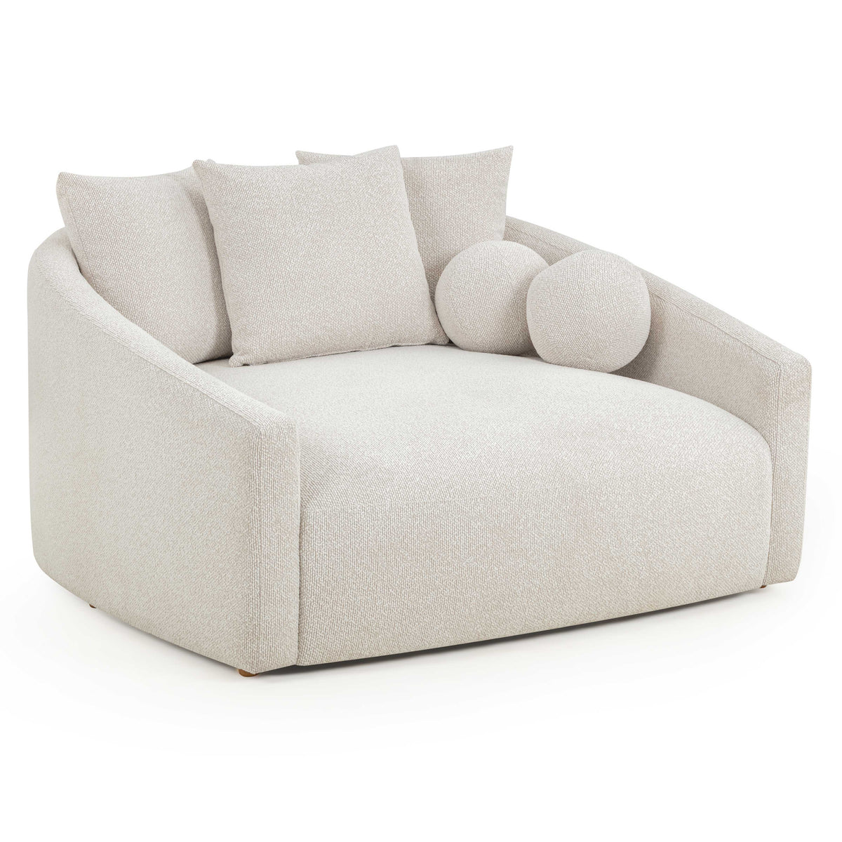 TOV Furniture Hanim Cream 54in Daybed in cream boucle, primary product view