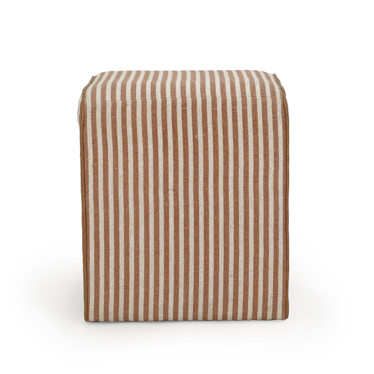 TOV Furniture Byron Terracotta Square Cotton Jute Ottoman