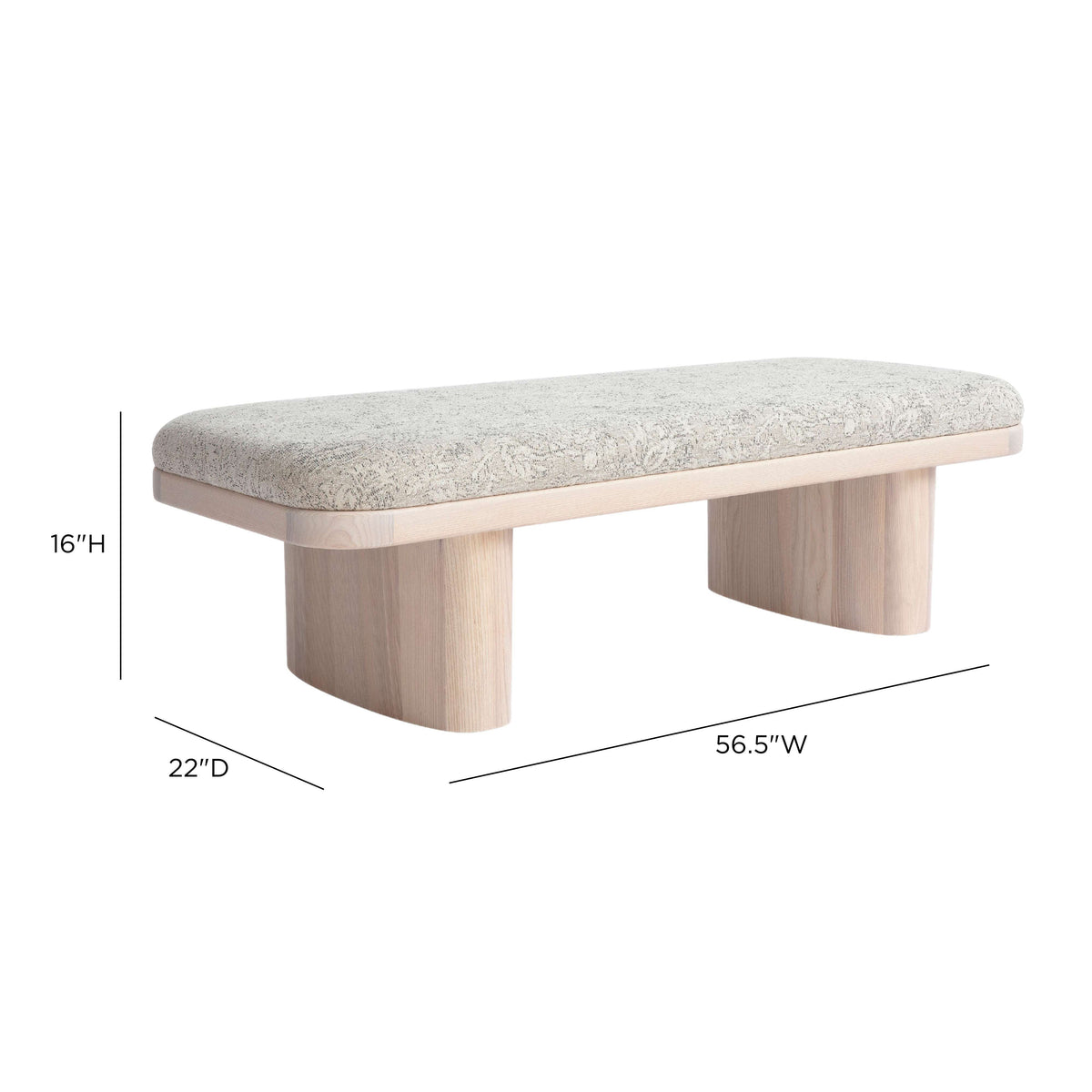 TOV Furniture Ollie 57in Upholstered Bench