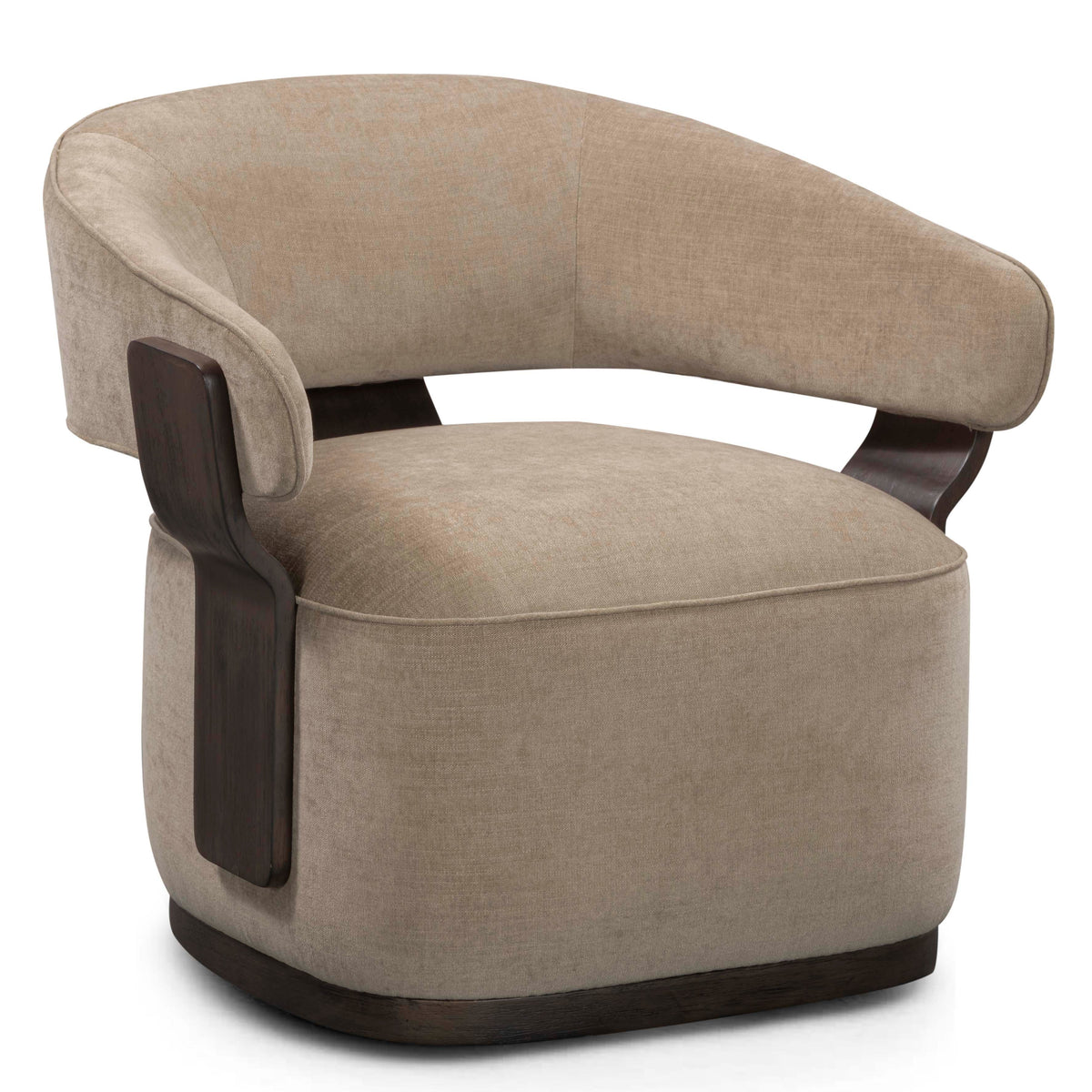 TOV Furniture Madison Stone Performance Swivel Chair in Stone Chenille, primary product view