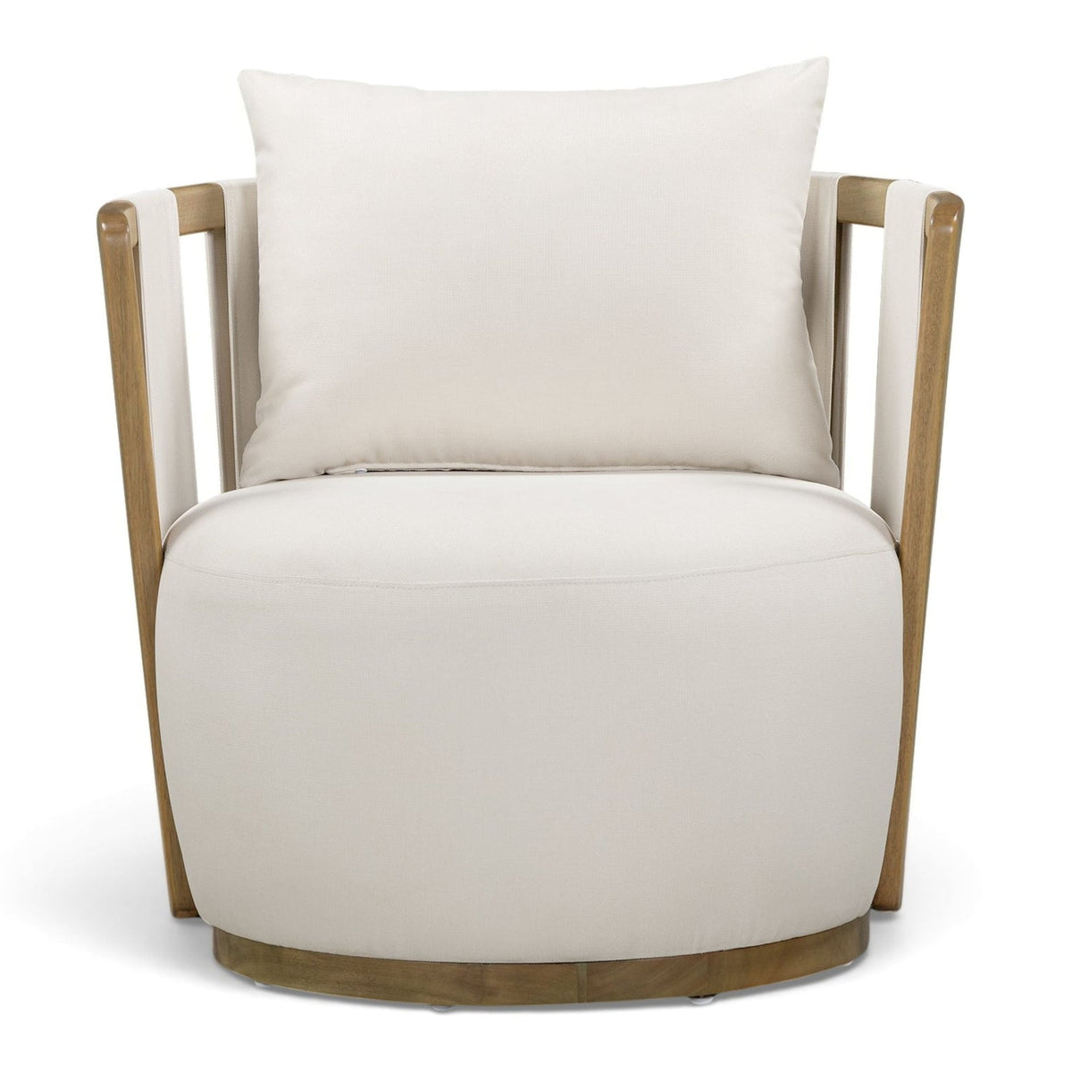TOV Furniture Paolo Cream Upcycled Basketweave Outdoor Accent Chair