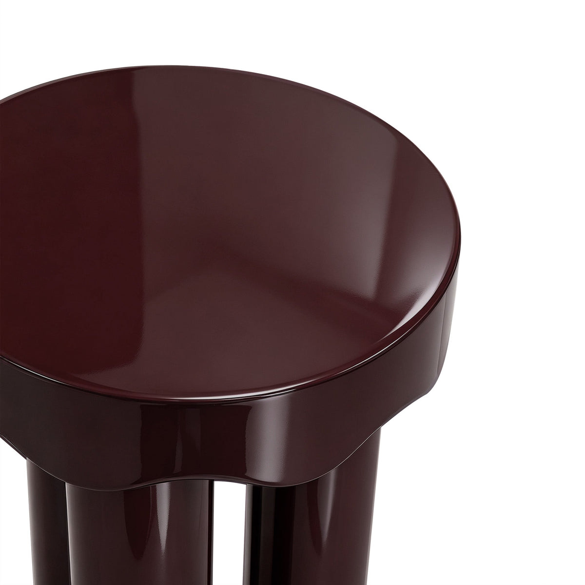 TOV Furniture Casper Burgundy High Gloss Nesting Side Table Set