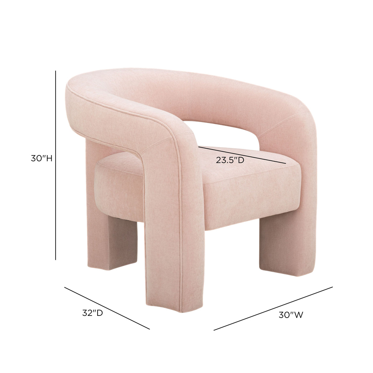 TOV Furniture Malone Blush Accent Chair