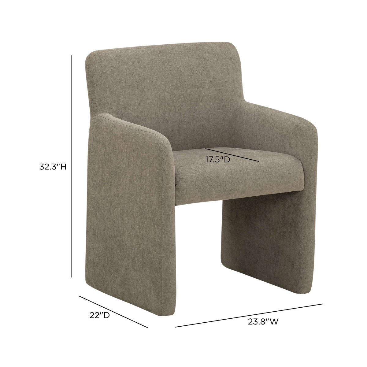 TOV Furniture Crawley Mink Performance Linen Chenille Dining Chair