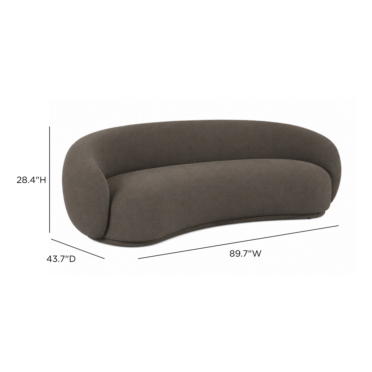 TOV Furniture Kendall Java Brown 89in Sofa